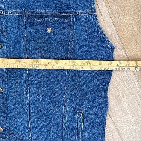 Vintage Native American Bald Eagle Jean Jacket Vest Mens 3XL - Picture 6 of 7